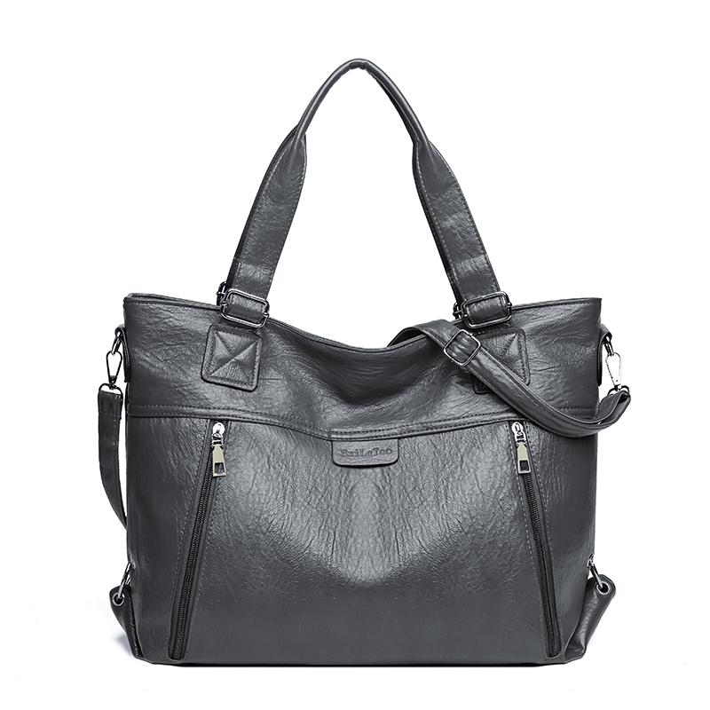 Soft Leather Handbag Women's Shoulder Crossbody Bag Large Capacity Tote Bag Mother's Bag