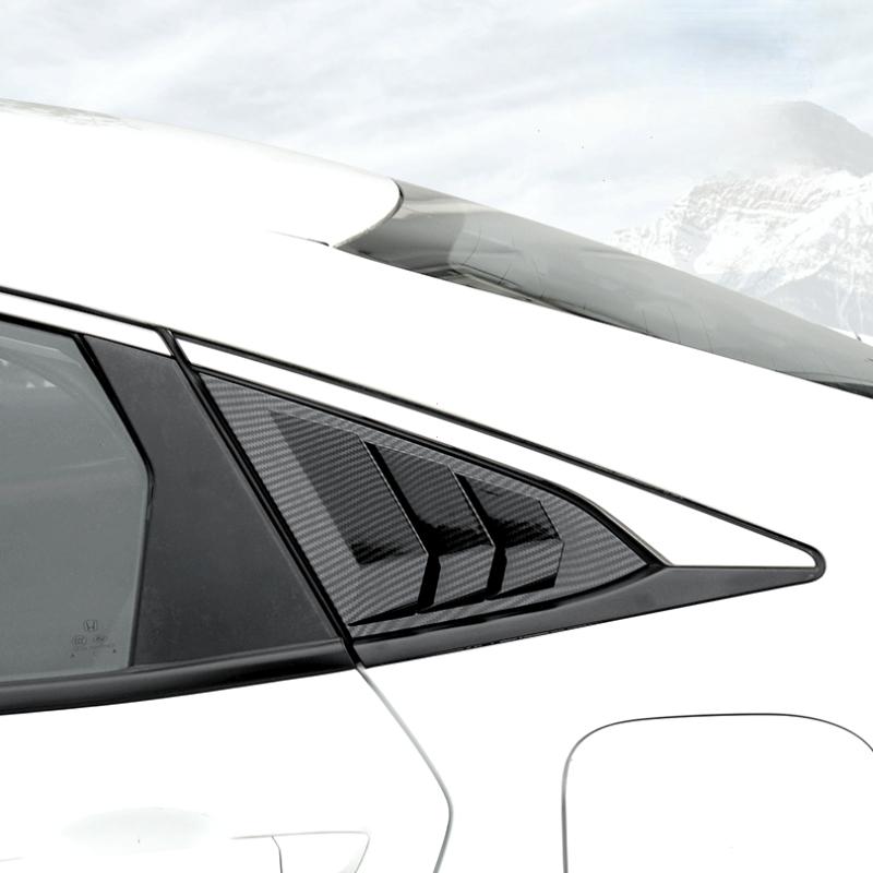 For Honda Civic 10th Gen 2016-2020 Sedan Rear Side Window Louvers Air Vent Scoop Shades Cover Trim Blinds Carbon Car Accessories