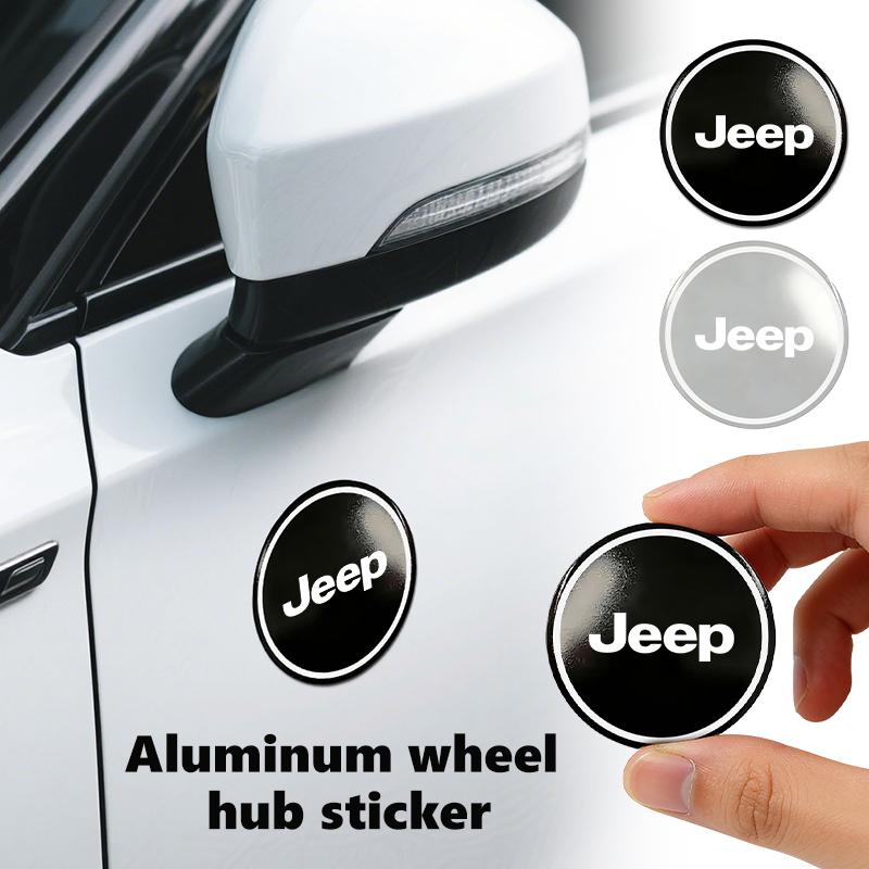 ARG3 For Jeep Car Logo Hub Cover Badge Decals Alloy Auto Wheel Center Stickers Grand Cherokee Patriot Renegade Compass Wrangler