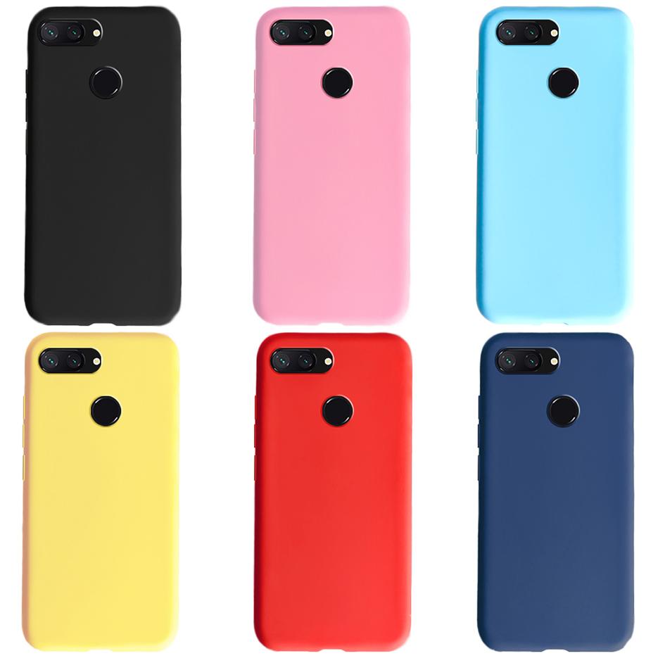 Custodia Morbida Per Xiaomi Mi 8 Lite Custodia Mi8 Lite Carina Color Caramella Pura Custodie Per Telefono Per Xiaomi Mi 8 Lite 8Lite Cover Posteriore Paraurti Antiurto
