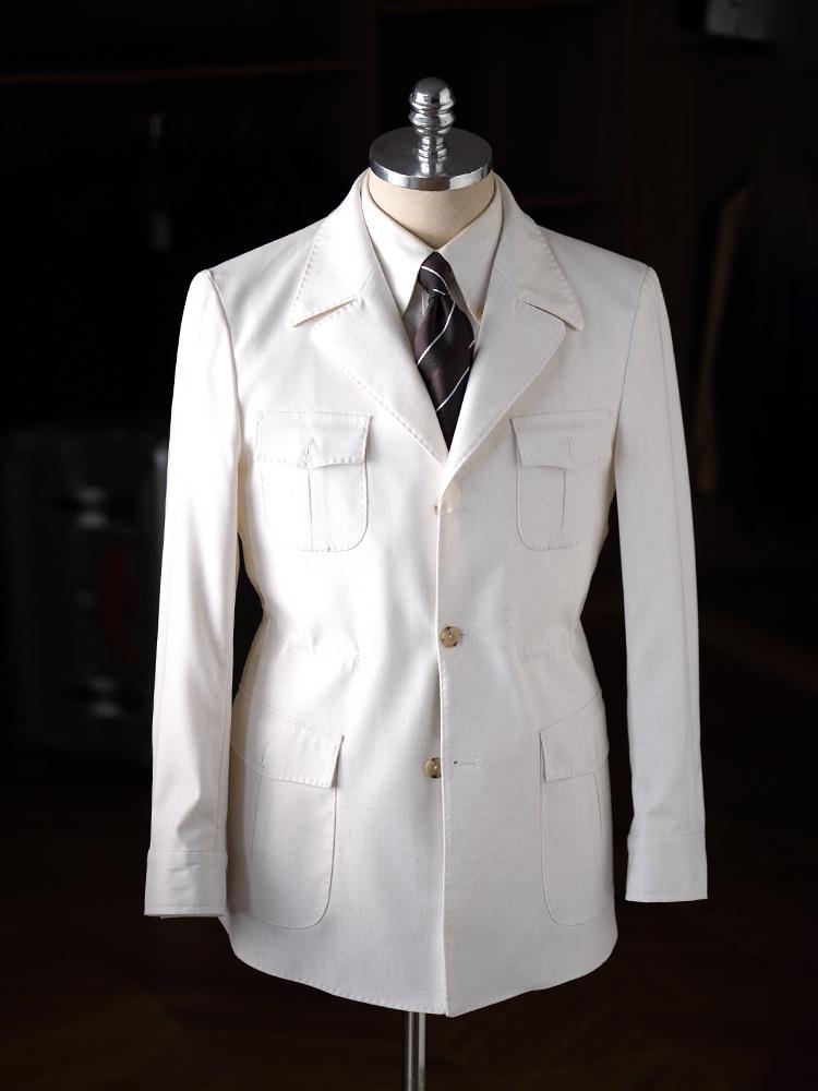 Ruishen Spring/Autumn Men's Retro Linen Blend Suit Collar Jacket