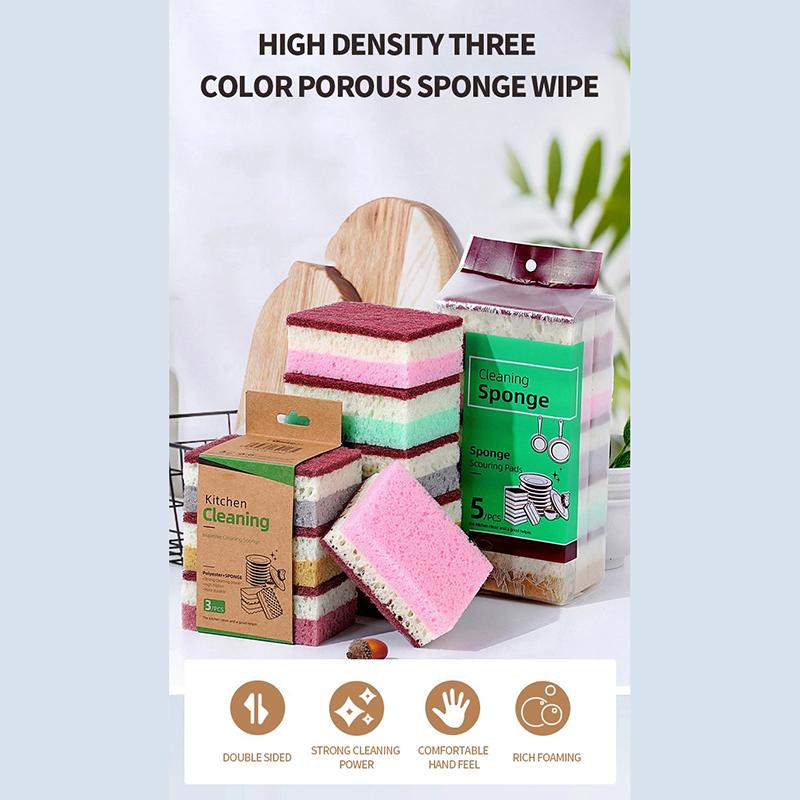 5/10 Adet Yüksek Yoğunluklu Sünger Temizlik Bezi Bulaşık Bezi Yağlı Olmayan Mutfak ve Catering Malzemeleri Tencere Kase İçin Sünger Fırça