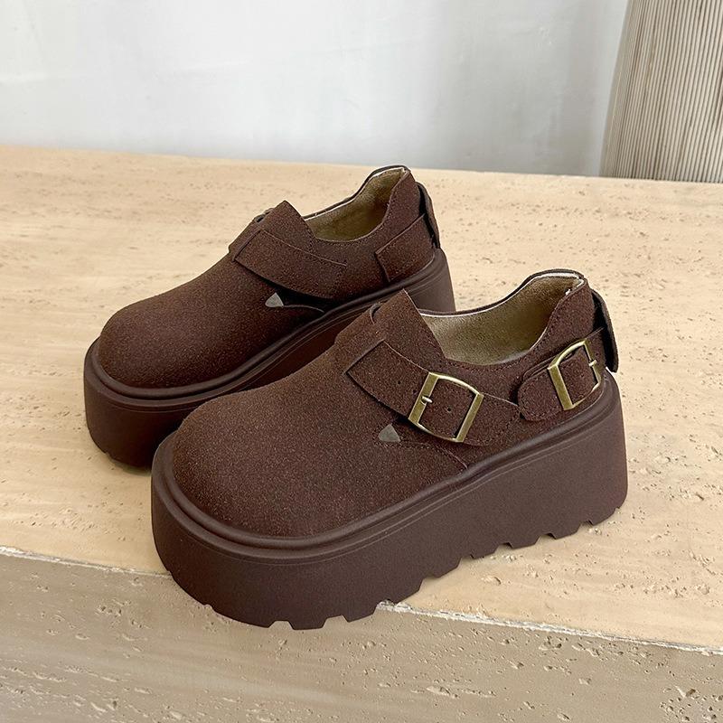 

Женские осенне-зимние туфли на толстой подошве, ретро, легкие, универсальные, повседневные, одинарные туфли 40