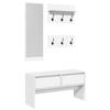 VidaXL Ensemble de meubles de couloir 4 pcs blanc bois d'ingénierie, meuble de rangement de couloir, garde-robe du couloir, 847919