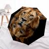 Lion Pattern, Automatic Folding Umbrella, Portable and Foldable Design, 8 Ribs, a Christmas or Birthday Gift.