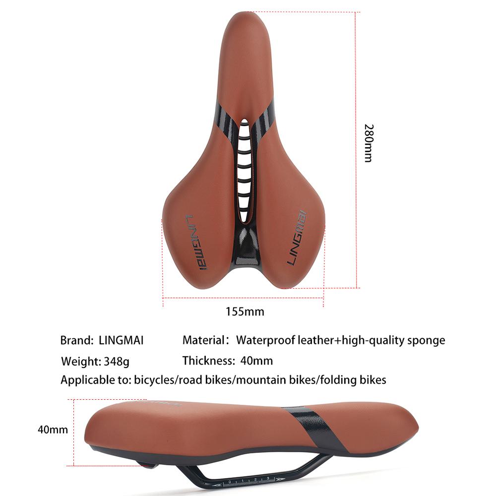 LINGMAI Bicycle Seat for Men and Women Waterproof Bike Saddle Soft Shock Absorbing MTB Mountain Road Bike Cushion Seat