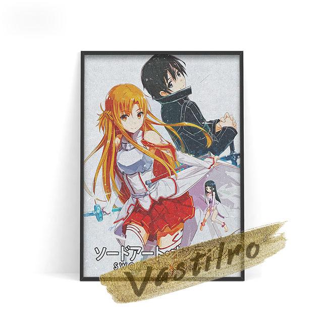 Sword Art Online Hot Japanese Anime Wall Art Prints Poster Manga Character Canvas Painting Fans Collection Gift Otaku Home Decor