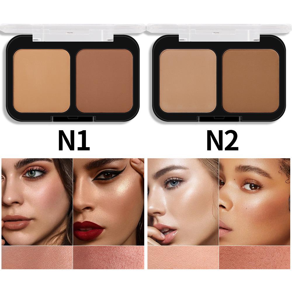 MISS ROSE Polvere per contouring in polvere per trucco viso per ragazza squisita 2 in 1