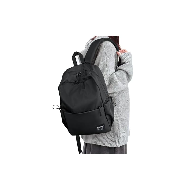 [Vulmoon] Lightweight Waterproof Backpack, Fits 15.6-inch Laptop and A4 Sizes, Stylish Backpack, Anti-theft, Suitable for Students (Elementary,