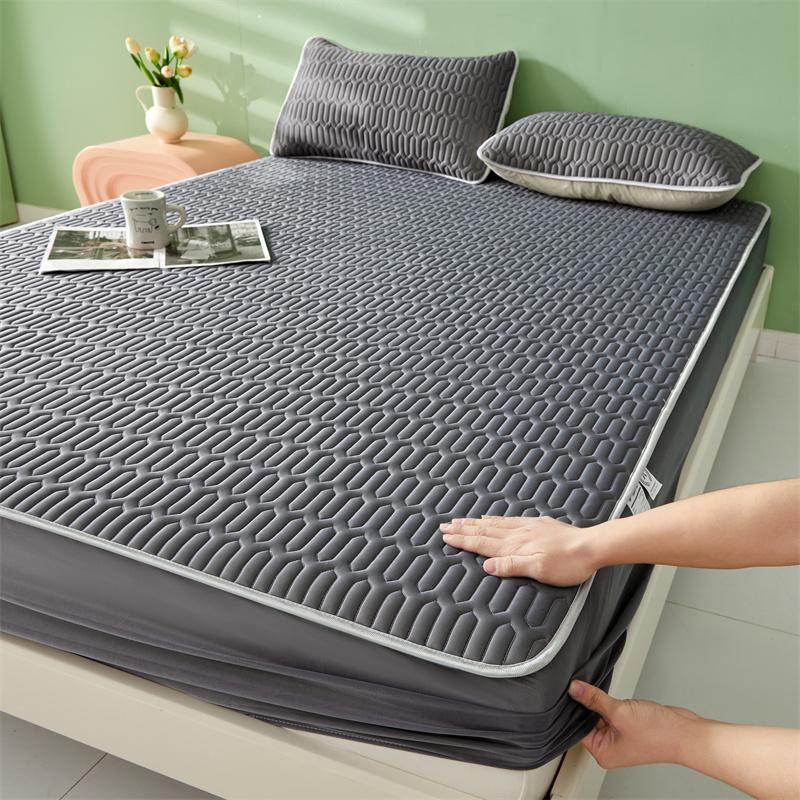 Summer Mattress Cover Cool Feeling Bedspread Thicken Fitted Sheet with Elastic Band Home Bed Cover cubre colchón (No Pillowcase)