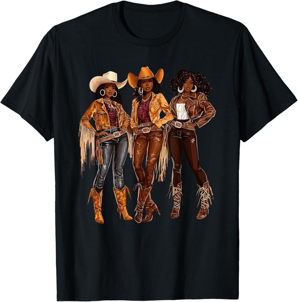 Black African American Cowgirl Western Country Texas Rodeo T-Shirt Unisex T-Shirt S