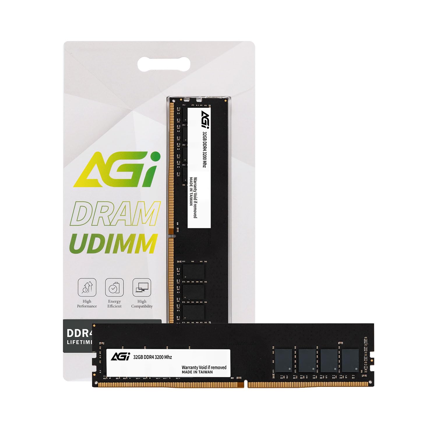 

AGI UD138 32GB DDR4 UDIMM 3200MHz Desktop Memory CL22 288pin 1.2V