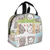 Peach And Goma Cartoon Bubu Dudu Bear Panda Lunch Bag Women Anime Cooler Warm Insulated Lunch Box for School
