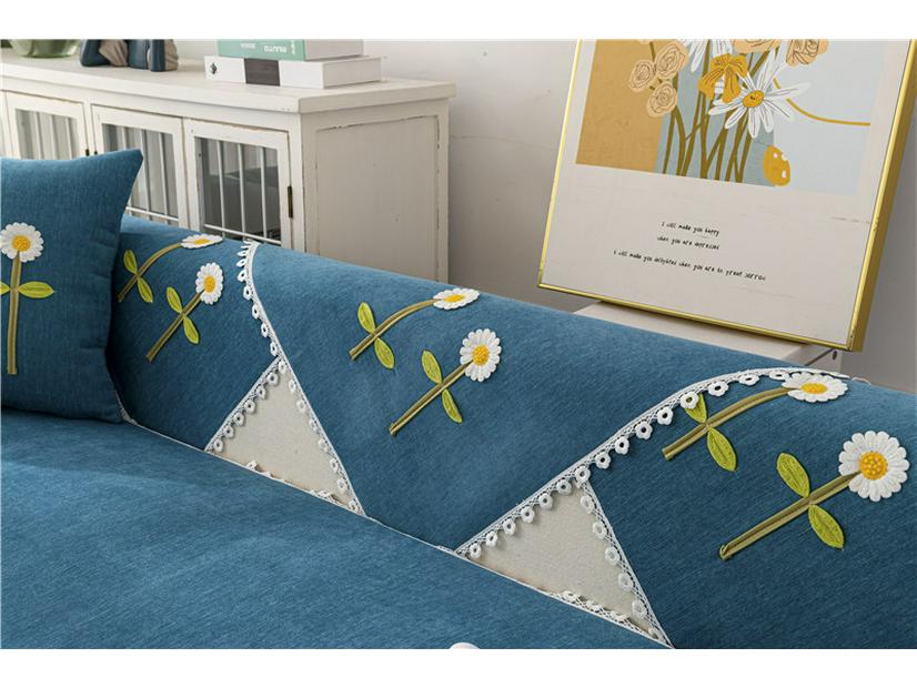 Four Seasons Universal Non-Slip Embroidered Flower Sofa Cushion