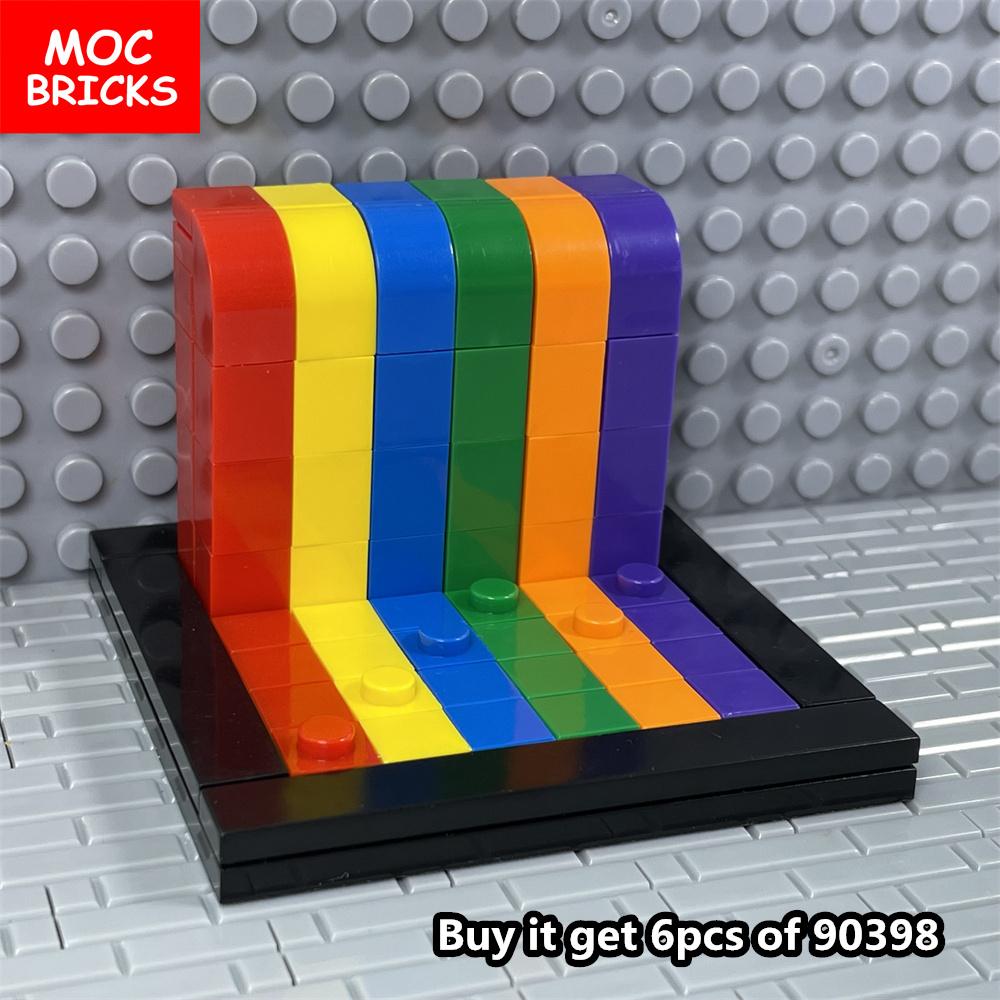 

Kit MOC Bricks Mini Rainbow Background Wall Hood Statue Accessories Assembled Part Constructing Blocks Toys ideal for children