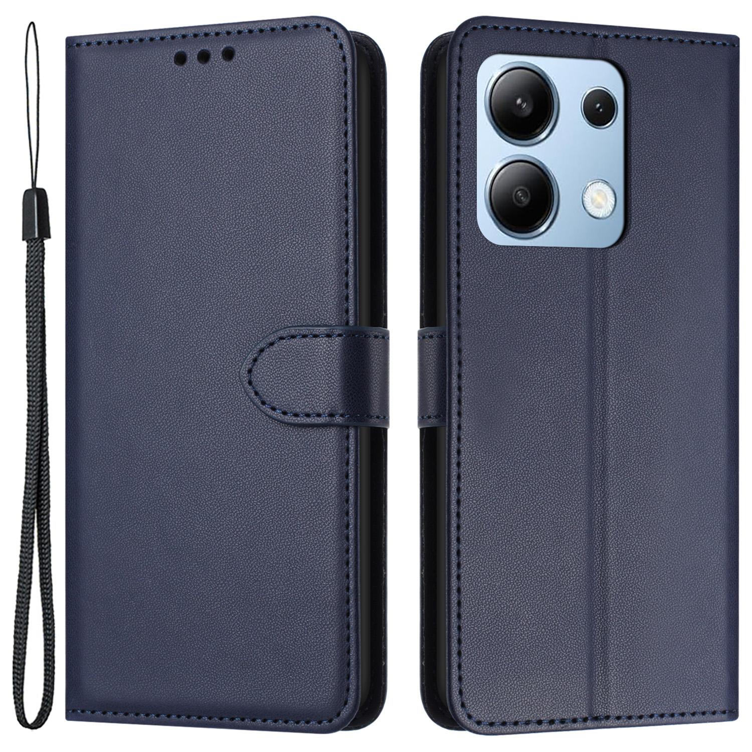 

For Xiaomi Redmi Note 13 4G Leather Case Wallet Phone Cover with Stand Blue
