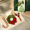 Santa Claus Faux Cashmere Holiday Floor Mat - Dirt & Wear-Resistant, Easy-to-Clean Christmas Decoration