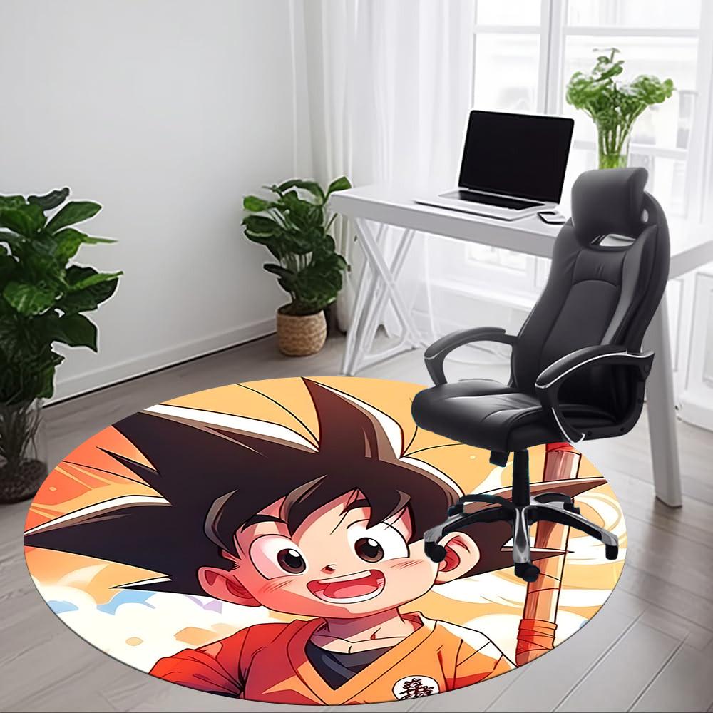 1pc Goku, Saiyan Office Round Area Rug, Indoor Mat Suitable For Office,Bedroom Living Room Home Decor, Room Deco A0928197