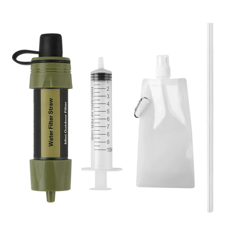 

Outdoor Water Filter Straw Water Filtration System Emergency Water Drinking Purifier Sucker Travel Camping Hiking Survival Tools армия зеленый