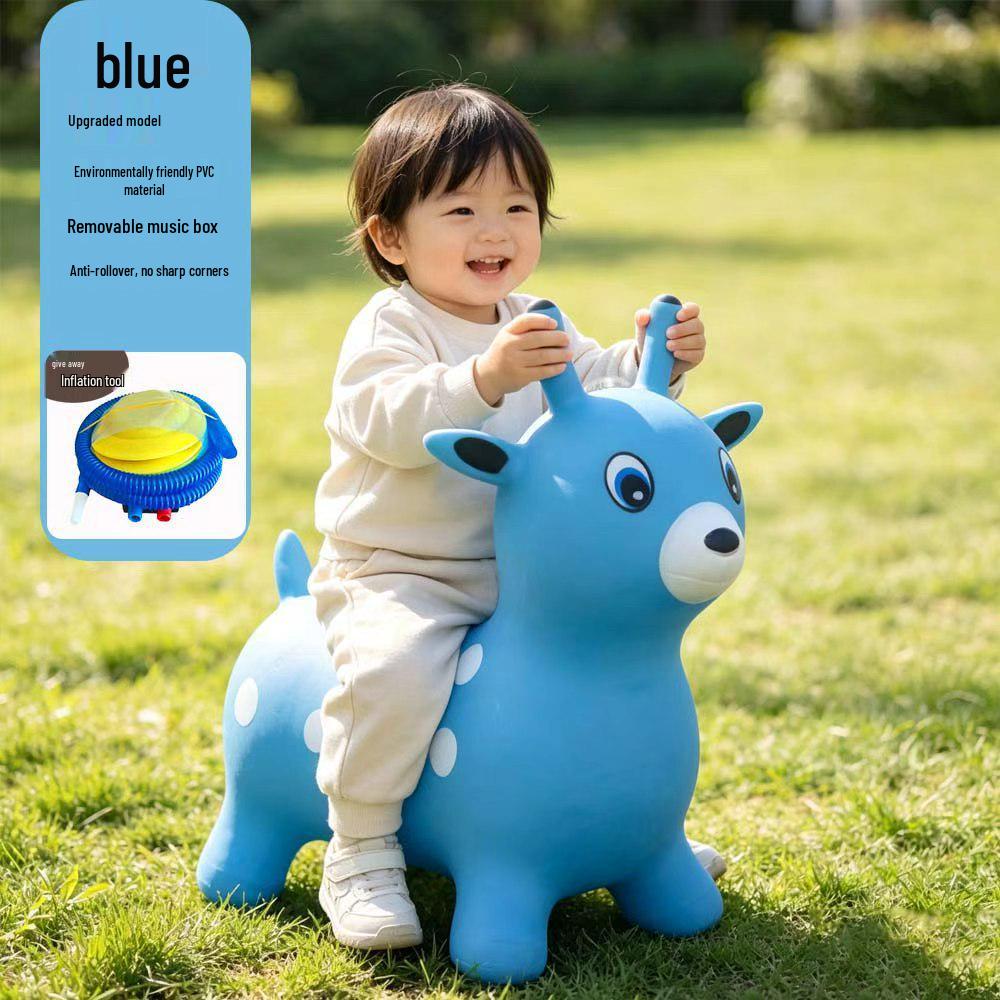 Musical Inflatable Bouncing Deer Horse Toy for Kids