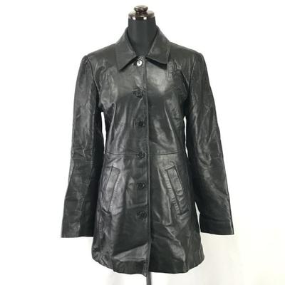 ANN TAYLOR Genuine Leather Coat Women’s XS Black(USED)