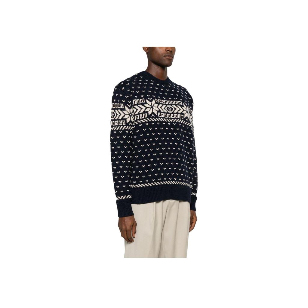 Polo Ralph Lauren Round Neck Drop Shoulder Embroidered Long Sleeve Sweater Men Sweater Dark-Blue 710949304-001