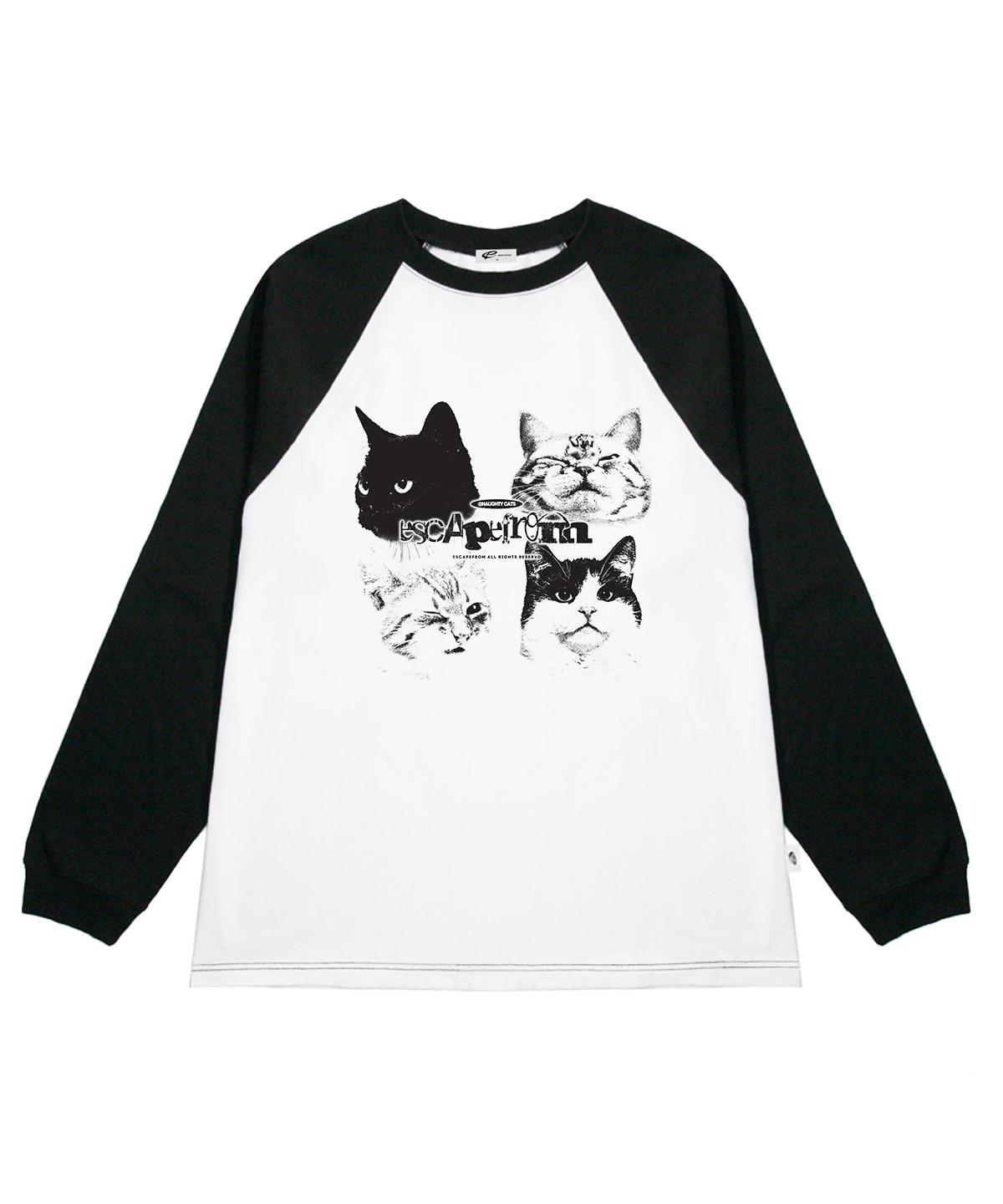 Escape From Mono Natty Cats Print Long Sleeve Black L