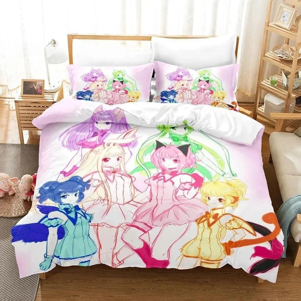 3D-Druck Anime Kawaii Girls Tokyo Mew Mew Bettwäsche-Set Einzelbett Twin Full Queen King Size Bettset Erwachsene Kinder Schlafzimmer Bettbezug-Sets