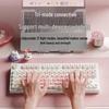Strawberry Kitten Wireless Bluetooth Mechanical Keyboard with Universal Switches - Silent Design for Office and Gaming