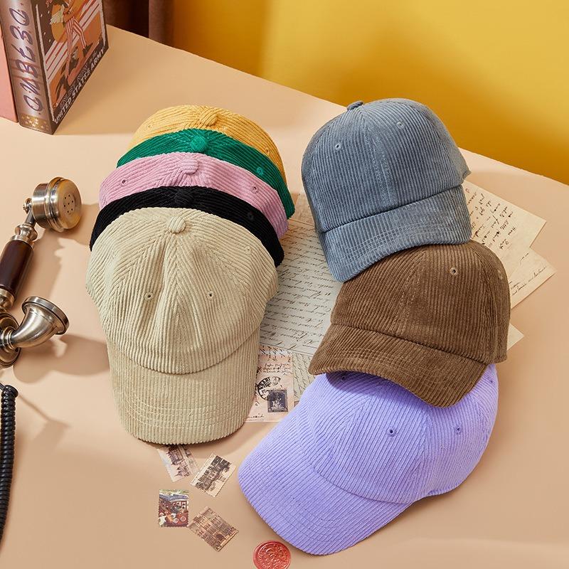Frühling und Herbst neue Cord-Baseballkappe Damen weiches Oberteil Outdoor-Hut Schirmmütze