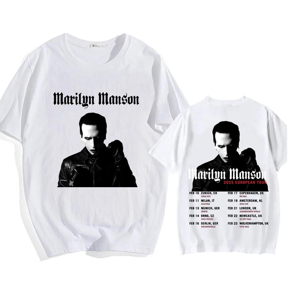 Marilyn Manson One Assassination Under God Charter 1 T-shirt 2025 European Tour Print Men Women Tshirt Cotton Short Sleeve Shirt