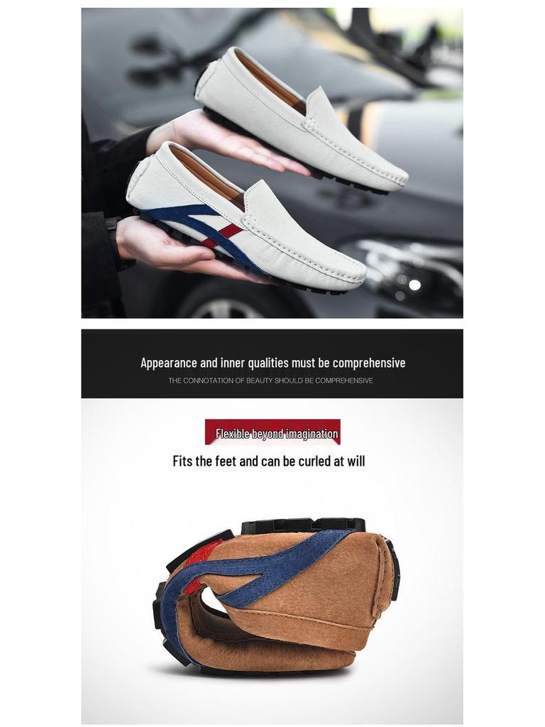 Übergröße 48 Herren Freizeit-Echtleder-Slipper und Mokassins