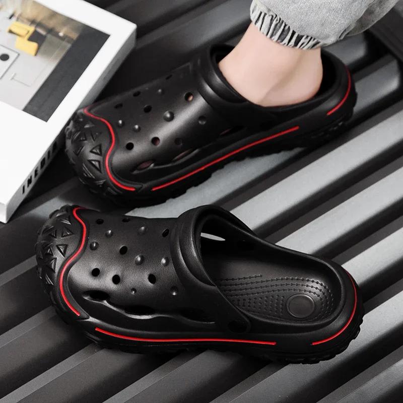 Summer Men's Slippers 2024 Outdoor Gardan Clogs Male Casual Shoes Fashion Luxury Sandals Comfort Home Soft Big Size Slippers 46