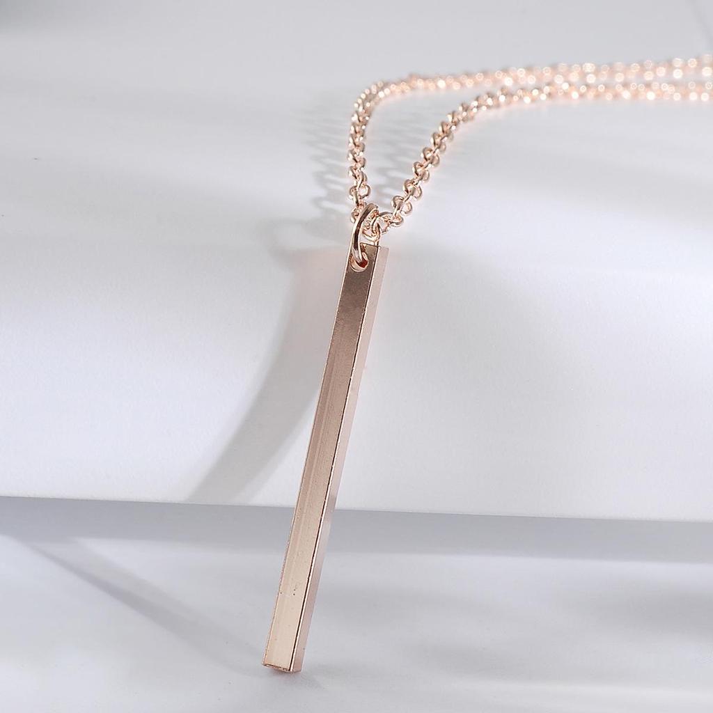 Korean Style Vertical Bar Pendant Necklace for Women