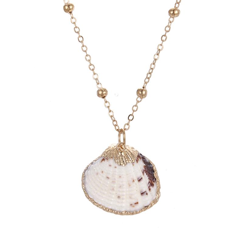 32 Styles Charm Boho Natural Shells Necklaces Scallop Pendant Necklace For Women Gifts Chain Style Alloy Seashell Summer Jewelry