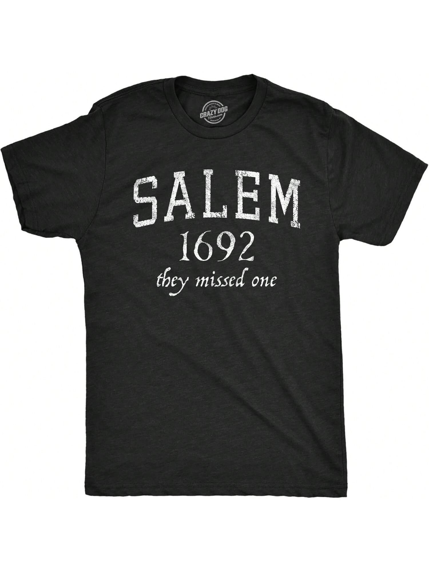 unisexs Salem Mass 1692 They Missed One T Shirt Funny Halloween Witch Hunt Joke Tee For Guys S разноцветный