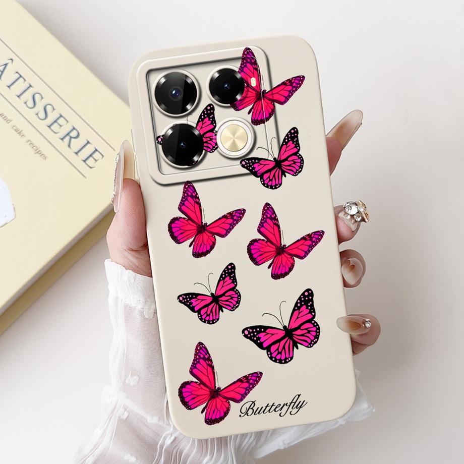 Soft TPU Candy Silicone Phone Case For Infinix Note 40 Pro Plus Note 40 4G 5G Back Cover Note40 4G Bumper Flower Girl Fashion