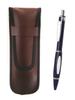 Takizawa Slim Synthetic Leather Pen Metal Scorpion Shocking Ballpoint Pen Case, Brown, & Set, Blue, 3-Pack, T23-KBSC-B989A-L-3