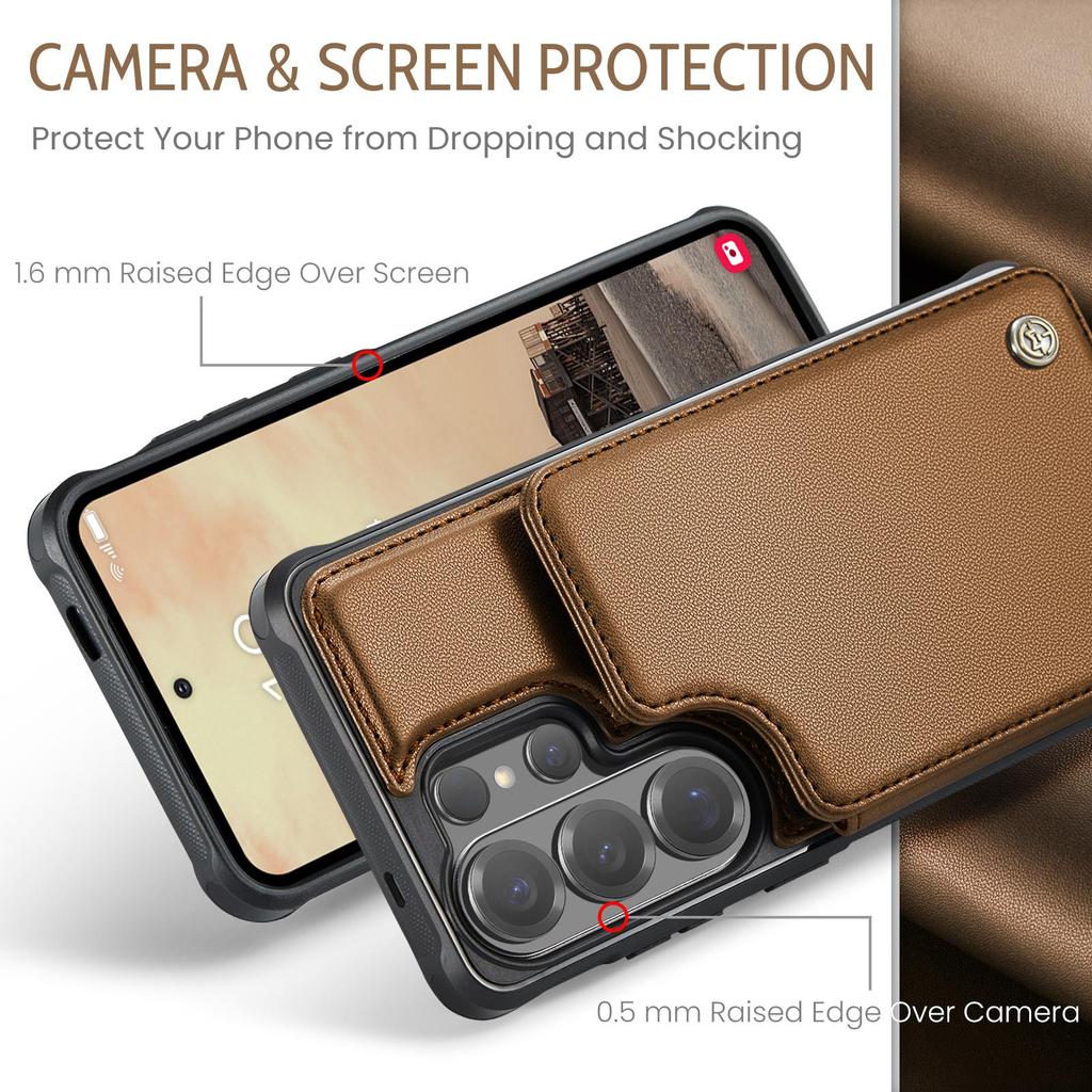 CaseMe Premium PU Leather Case For Samsung Galaxy S26+ S25 S24 S23 S22 S21 S20 Plus Ultra FE Card Wallet Holder Phone Back Cover Protector Skins
