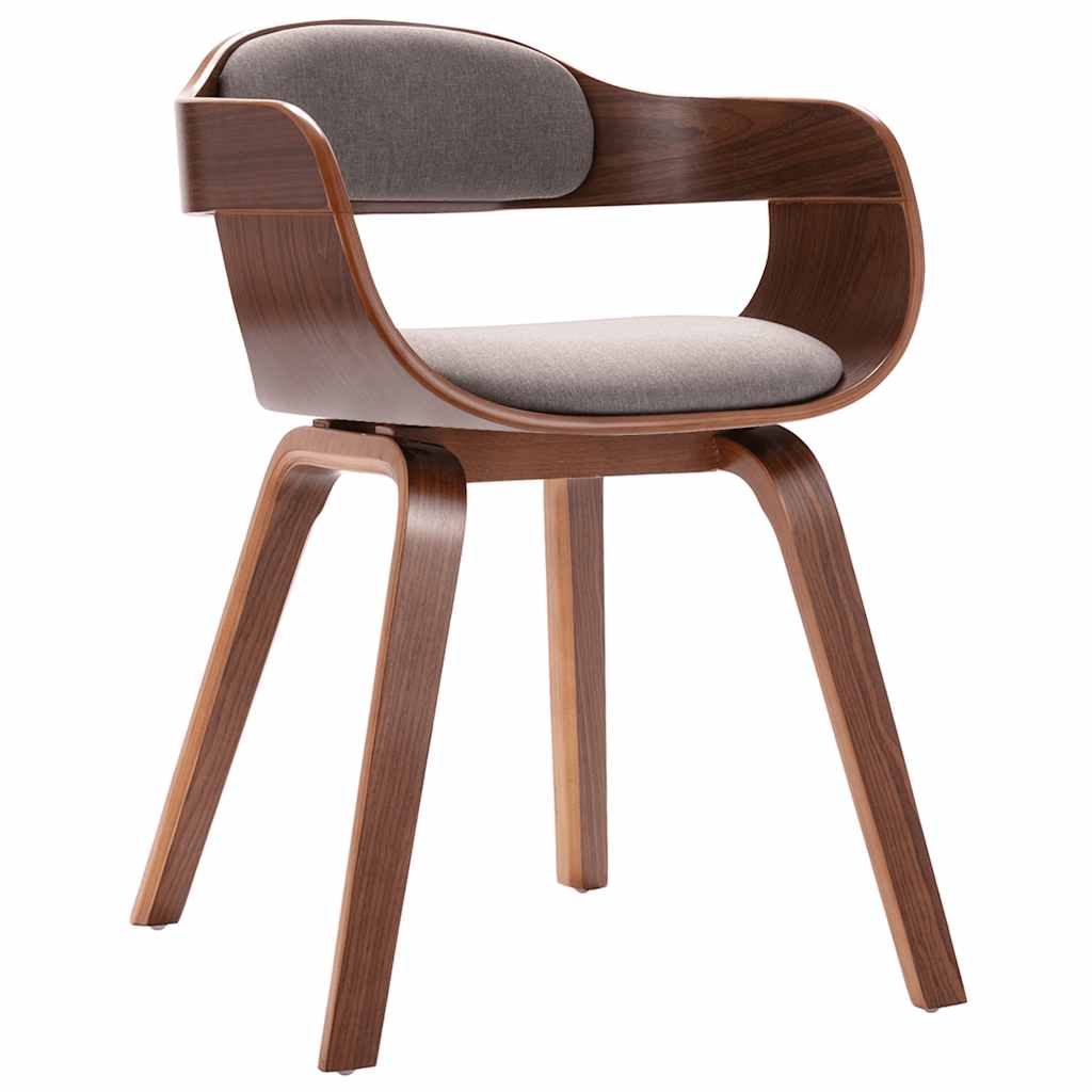 Dining Chair Beige Bentwood and Fabric