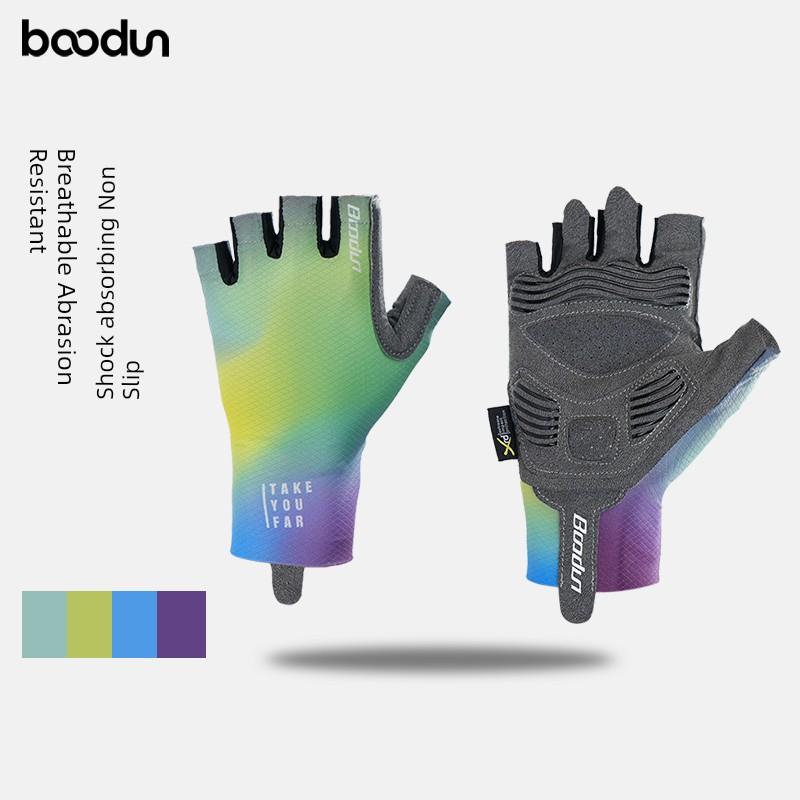 Boodun Cycling Gloves Spring X-Ray Diffraction Shock Absorption Half Finger Cycling Bicycle Gloves Breathable Wear-Resistant Road Bike Summer