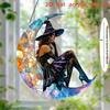 2D Flat Pendant Moon Sun Catcher Acrylic Window Decoration Suitable for Living Room, Porch,courtyard Garden Porch Pendant,window Decoration,witch Gift