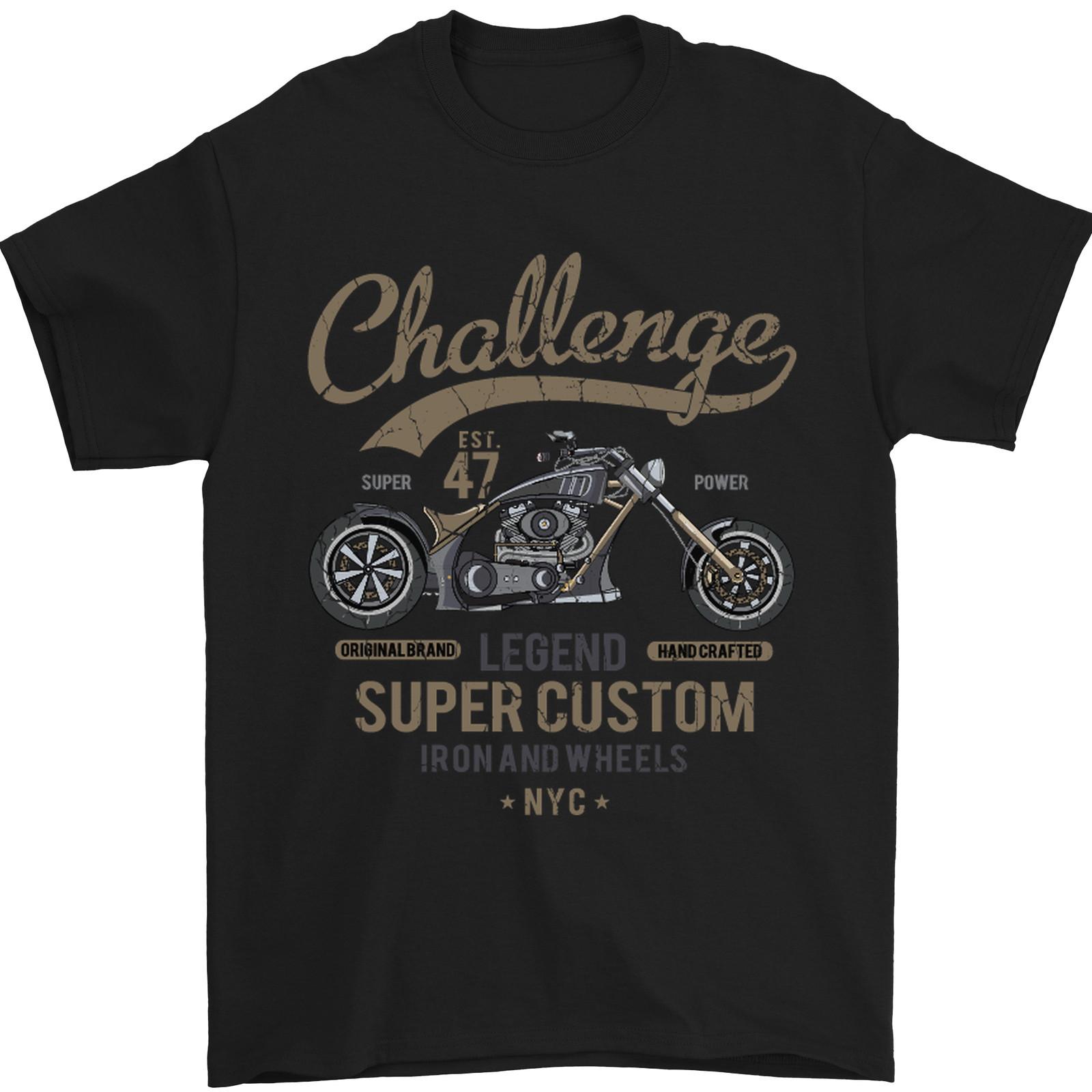 Мужская футболка 100% хлопок Challenge Legend Custom Chopper Motorbike S разноцветный