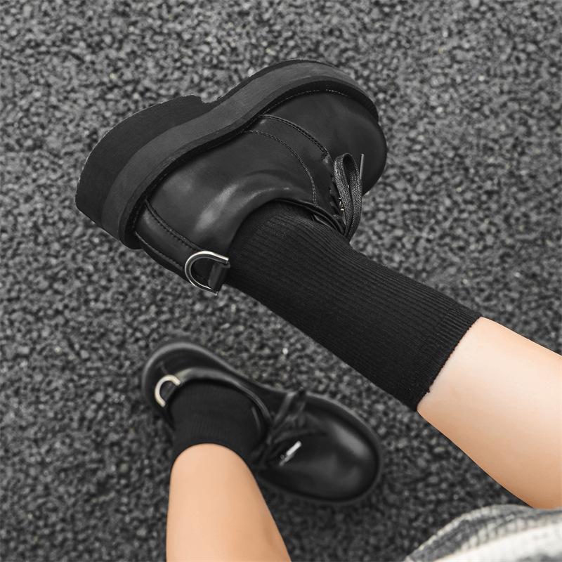 Spring and summer small leather shoes women's platform heightening business suit wedding hairstylist casual derby shoes 5651-J
