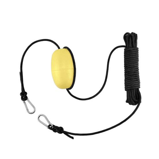 Kayak Float Rope Tow Line with Marker Buoy PVC Stainless Steel Carabiner High Visibility Heavy Duty Drift Sock Harness Nylon
