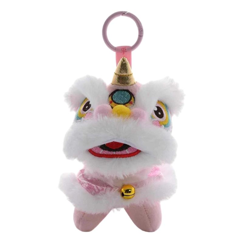 2026 New Year Lions Doll with Bells Backpack Charm Hanging Design Lions Pendant Chinese Spring Festival Ornament for Kid