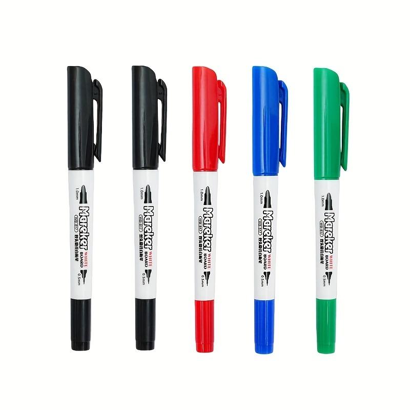 5pcs 0.5MM ultra-fine double headed color erasable whiteboard pen, student marker pen, dry eraser pen, whiteboard pen светло-серый