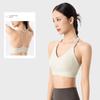 Lu Same Sports Intimates Women's Fixed Cup Sexy Sling Vest Outwear Nude Feel Plaid Workout Yoga Bra