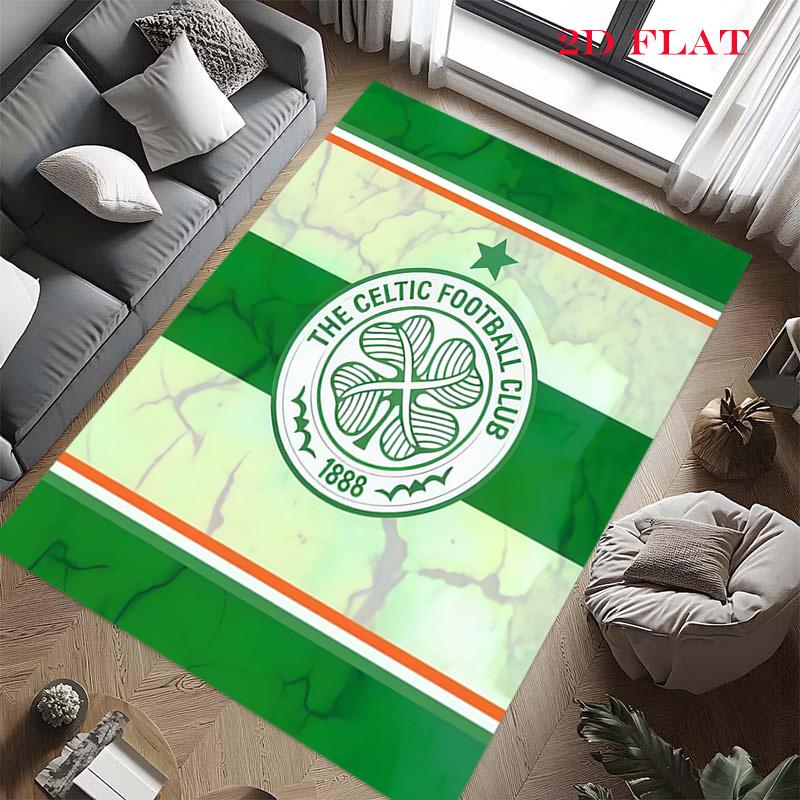 Celtic Football Club Tappeto per Soggiorno Camera da Letto Casa Decorazione Divano, Tappetino Antiscivolo per Giochi Bambini
