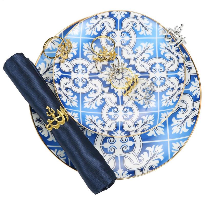 Eid Rings For Napkins Table Favors Napkin Buckles 6X Metal Holiday Napkin Rings Napkin Holders Serviette Buckle Allah Rings Eid